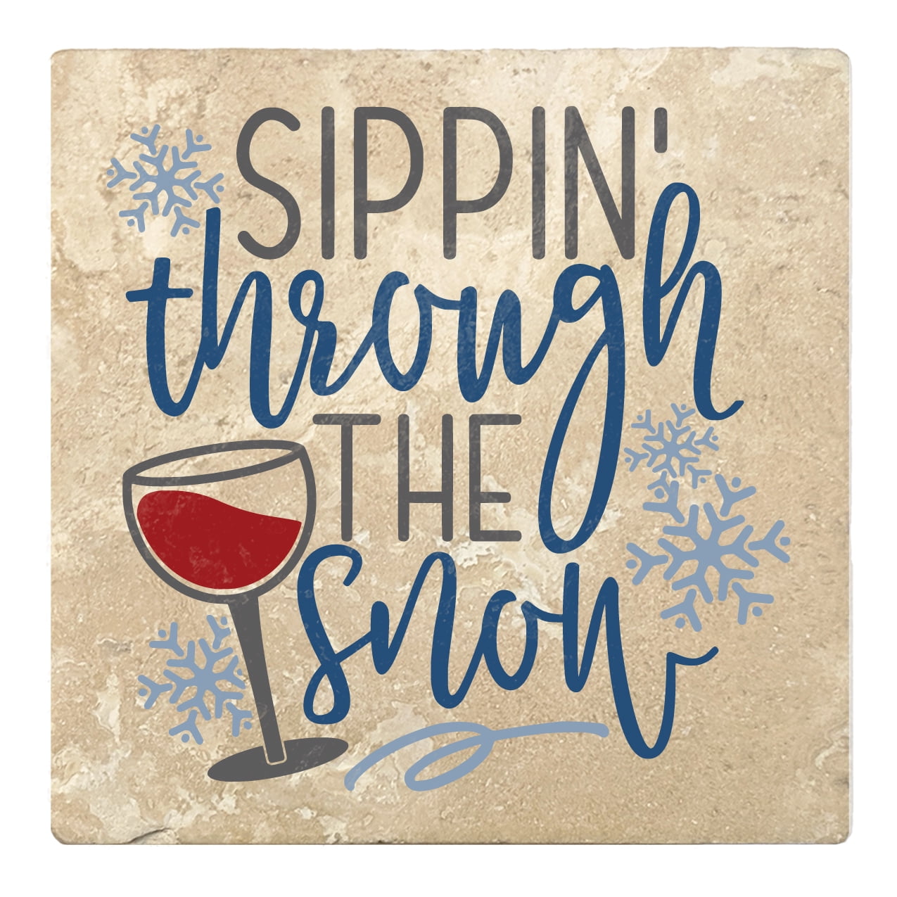 Set Of 4 Absorbent Stone 4 Holiday Christmas Drink Coasters Walmart Com Walmart Com