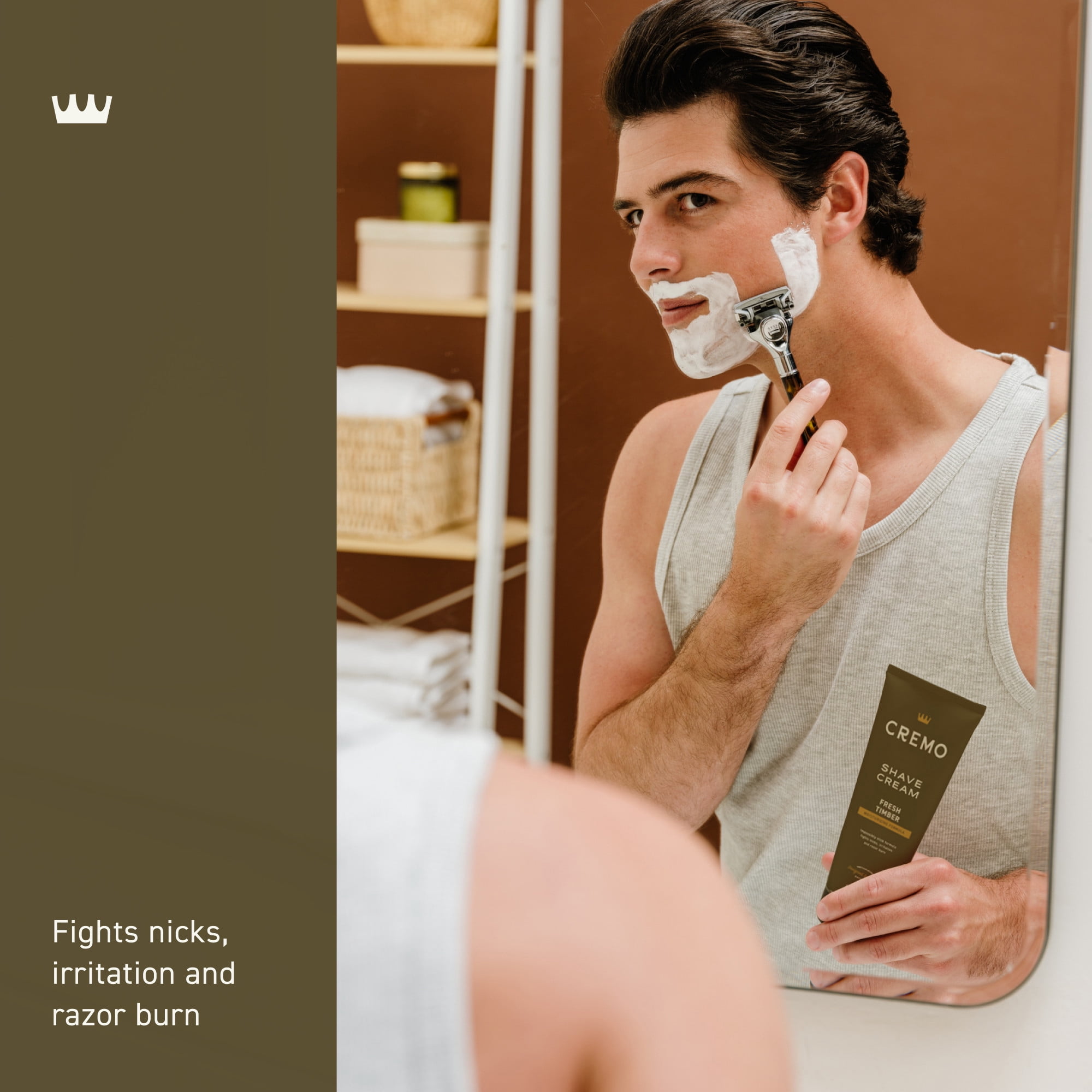 Cremo Heritage Green Moisturizing Shaving Cream for Men, Fresh Timber Scent, 6 fl oz