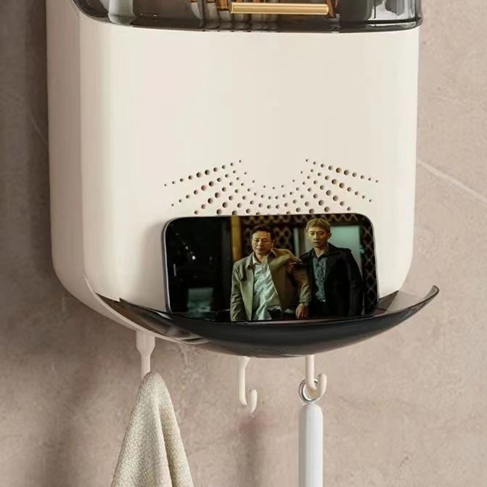 Kitchen Cutlery Drainer Wall Mounted Kitchen Utensil Holder Kitchen Cutlery Storage Box Chopstick Container with Lid Hanging Kitchen Utensil Holder Spoon and Chopstick Or Kitchen Appliances