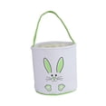 thumbnail image 3 of Bolsa de lona reutilizable con forma de conejito de Pascua, diseño bonito, portátil, 23 x 24 cm, para huevos Verde, 3 of 9