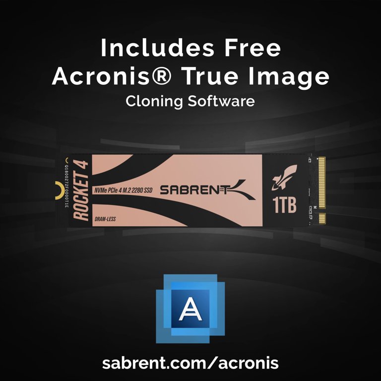 SABRENT Rocket 4, 1TB PCIe 4.0 NVMe SSD – 7400MB/s Read, 6400MB/s