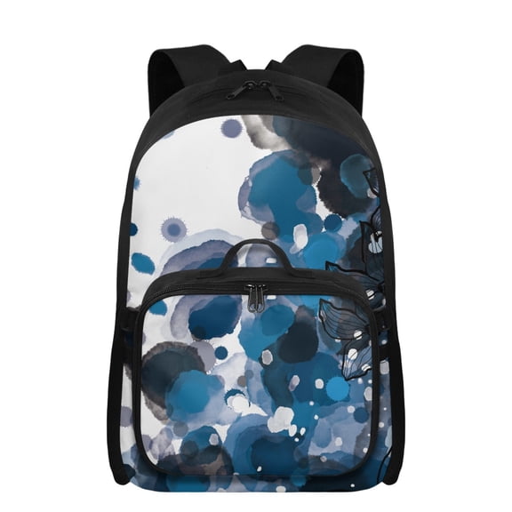 FUIALDOLG Ink Wash Backpack for Boys 7-8 Cute Bookbag with Lunch Box for Kids for Primary School Lightweight & 17 Inch School Backpacks for Students Camping Picnic or Daily Use