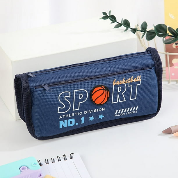 Bolsa de papelería Quinlirra para estudiantes, de gran capacidad, estilo deportivo, de lona de tres capas, de alta calidad, con un diseño conciso, para guardar bolígrafos, ofertas y liquidación.