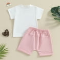thumbnail image 3 of Bagilaanoe 2pcs Toddler Baby Girl Shorts Set Short Sleeve Letter Print T Shirt Tops + Shorts 6M 12M 18M 24M 3T Kids Casual Summer Clothes, 3 of 7