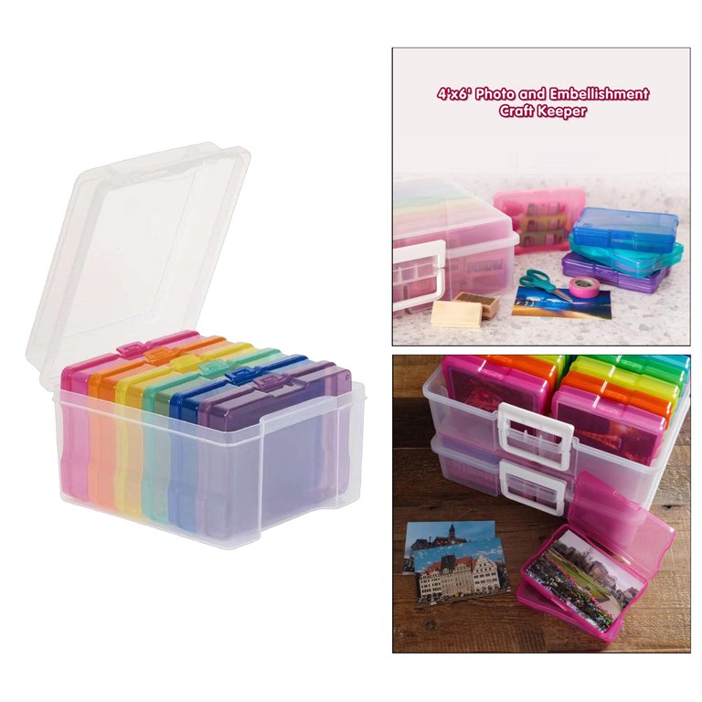 Matana - 5x7 Multicoloured Storage Box Photo & Crafts Organiser Including 6