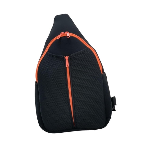 Bolsa de Pickleball para guardar raquetas de Pickleball con cremallera, bandolera para mujer y hombre Negro Naranja