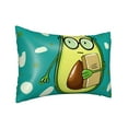 thumbnail image 2 of Disketp Avocado With Glasses Satin Pillowcase For Hair And Skin - Satin Pillow Cases Standard Size 20x30 Inches With Zipper,Gifts For Women Men, 2 of 8