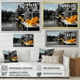 thumbnail image 4 of Designart "Yellow And Grey Lakehouse Dockside Charm II" Landscapes Canvas Print, 4 of 5