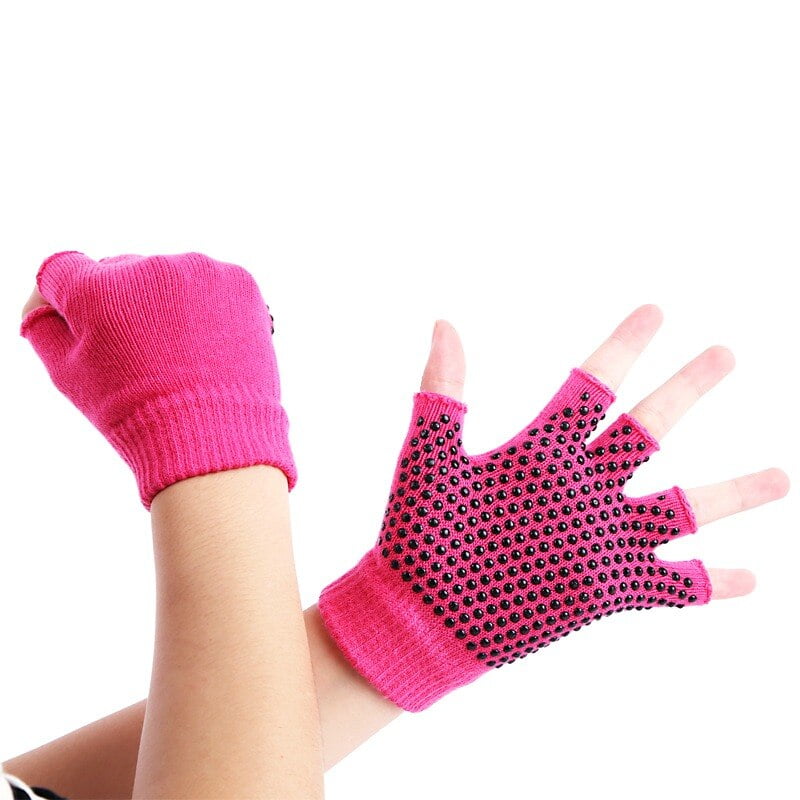 Women Sports Yoga Gloves NonSlip Silicone Gel Half Finger Pilates