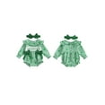 thumbnail image 4 of Loicainy Toddler Baby Girl Irish Bodysuit 3 6 12 18 Months Long Sleeve Letter Embroidery Romper with Headband Set Newborn Clothes, 4 of 10