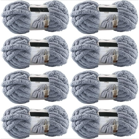 Chunky Chenille Yarn for Hand Knitting 8 Jumbo Pack Jumbo Chunky Yarn for Hand Soft Blanket Knitting Bulky Thick Fluffy Yarn for Crocheting