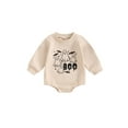 thumbnail image 2 of Musuos Baby Fall Sweatshirt Romper 3M 6M 12M 18M Letter/Ghost Print Long Sleeve Jumpsuit Newborn Girl Boy Halloween Clothes, 2 of 9
