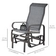 thumbnail image 2 of Grey & Brown Outdoor Glider Chair with Breathable Mesh - Patio, Yard & Porch Seating - Comfortable Rocking Glider, Steel Frame, 28.7" x 23.6" x 41.3", 2 of 7