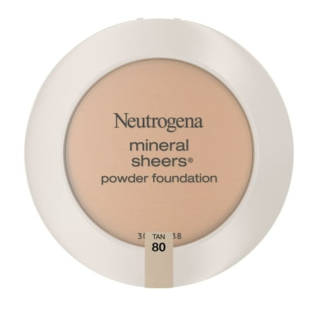 Neutrogena Mineral Sheers Oil-Free Powder Foundation, Tan 80, 0.34 oz