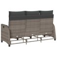 thumbnail image 5 of vidaXL Reclining Garden Sofa with Cushions L-shaped Grey Poly Rattan, 5 of 5