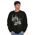 thumbnail image 4 of Irish Lucky Laddie St Patricks Day Men's Crewneck Sweatshirt Brisco Brands S, 4 of 5