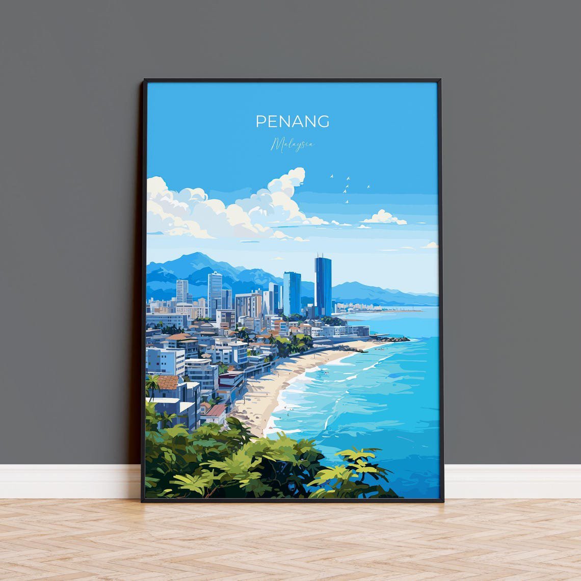 Penang Malaysia City Travel Wall Art Decor Unframed Paper Print