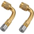 thumbnail image 1 of 2 Pack Universal Tire Valve Extension,90 Degree Tire Schrader Valve Stem Extension Brass Adapter Compatible For Passenger Cars, Stroller, Bicycles, Mo, 1 of 5