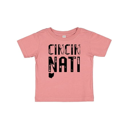 

Inktastic Cincinnati Ohio Distressed Font Gift Baby Boy or Baby Girl T-Shirt