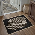thumbnail image 3 of BERTHMEER 2'x3' Easy Jute Small Washable Rugs for Entryway Entrance Doorway Kitchen Laundry Farmhouse Indoor Outdoor Neutral Non Slip Jute Rugs Stripes Geometric Modern Doormats, Black, 3 of 8