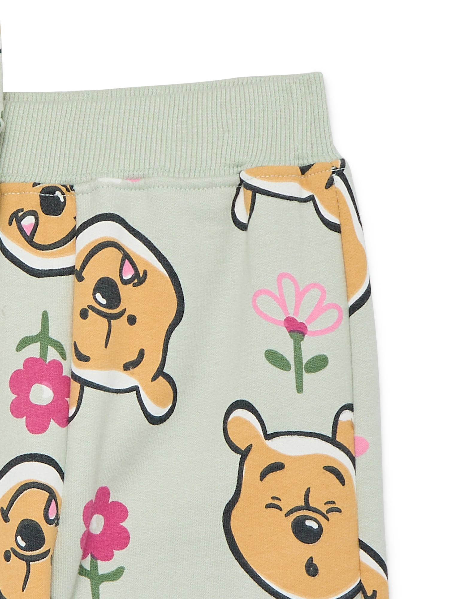 Winnie the Pooh Baby Girls Fleece Crewneck Top and Pants Set, 2-Piece Sizes 0M-24M