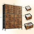 thumbnail image 2 of MUTUN Tall Dresser for Bedroom, Fabric Dresser Storage Tower with 18 Drawers, Chest of Drawers Organizer Unit, Storage Cabinet, Hallway, Closets, Steel Frame, Rustic Brown, 2 of 14