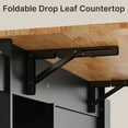 thumbnail image 5 of Kitchen Island with Storage, Lofka 41.7” Kitchen Island Cart with Drop Leaf, 1 Removable Tray, 2 Shelves, 1 Cabinet, Black, 5 of 10