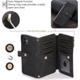thumbnail image 4 of Wallet Case for Samsung Galaxy S20 FE 5G, Vintage Premium PU Leather Cover Flip Case with Card Slots Magnetic Closure Zipper Pocket Kickstand Handbag with Hand Strap - Retro Black, 4 of 16