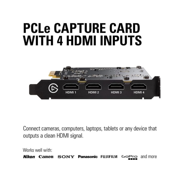 Elgato Cam Link Pro, Internal Camera Capture Card with 4 HDMI