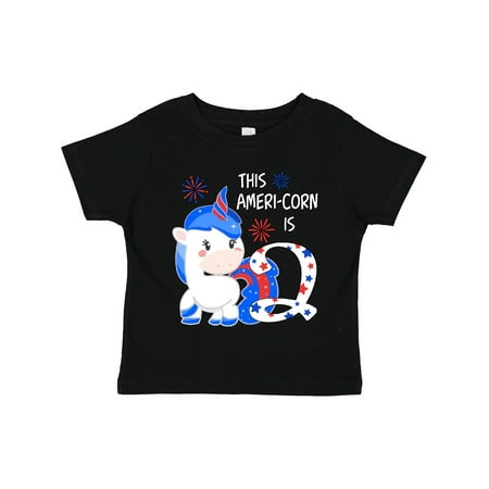 

Inktastic This Ameri-corn is Two- Patriotic Unicorn Second Birthday Gift Toddler Boy or Toddler Girl T-Shirt