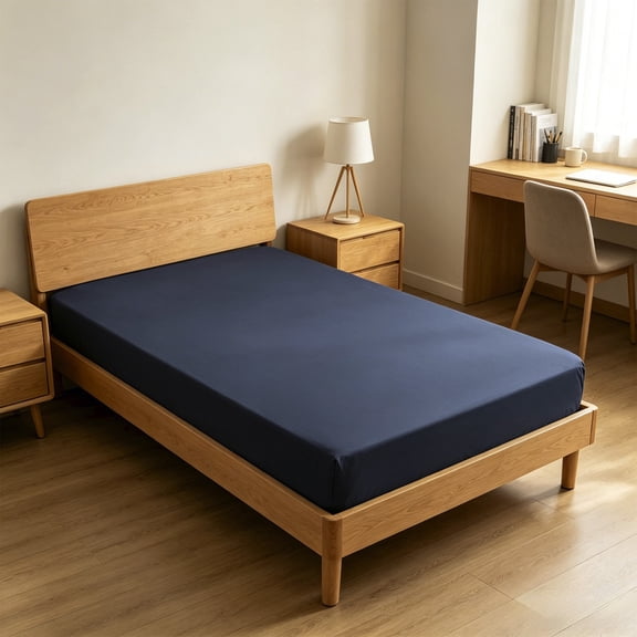 Lksixu Twin Fitted Sheet Only - Solid Color Brushed Microfiber Bed Sheet with Deep Pocket, Ultra Soft & Breathable Bottom Sheet, Wrinkle Free & Fade Resistant Elastic Bed Sheets for All Season