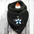 thumbnail image 2 of Women Flowers Butterfly Print Cotton Winter Warm Button Up Scarf, 2 of 3