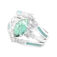 thumbnail image 2 of Anillo creativo de turquesa y diamantes para mujer, talla 8, 2 of 5