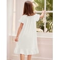 thumbnail image 4 of Arshiner Girls Nightgowns Sleepwear Short Sleeve Victorian Pajama Dress Soft Princess Sleepshirt, 4 of 8
