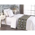 thumbnail image 2 of Geometric Bed Runner, Retro Feels Optical Illusion Motif of Lines Pointing Repetitive Abstract, Decorative Accent Bedding Scarf for Hotels Homes & Guest Rooms, Twin, Dark Mustard Grey, by Ambesonne, 2 of 3