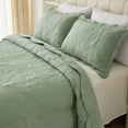 thumbnail image 3 of Stylish Solid Color Paisley Oversized King Quilt Bedding Set with Shams Bedspread 120x120'', 3 of 5