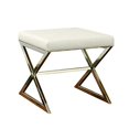 thumbnail image 1 of Tabouret Contemporain Rembourré Base en Métal, Blanc, 1 of 4