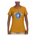 thumbnail image 2 of Sea Turtle Tie Dye Art Animal Lover Womens Graphic T-Shirt, Gold, Small, 2 of 3