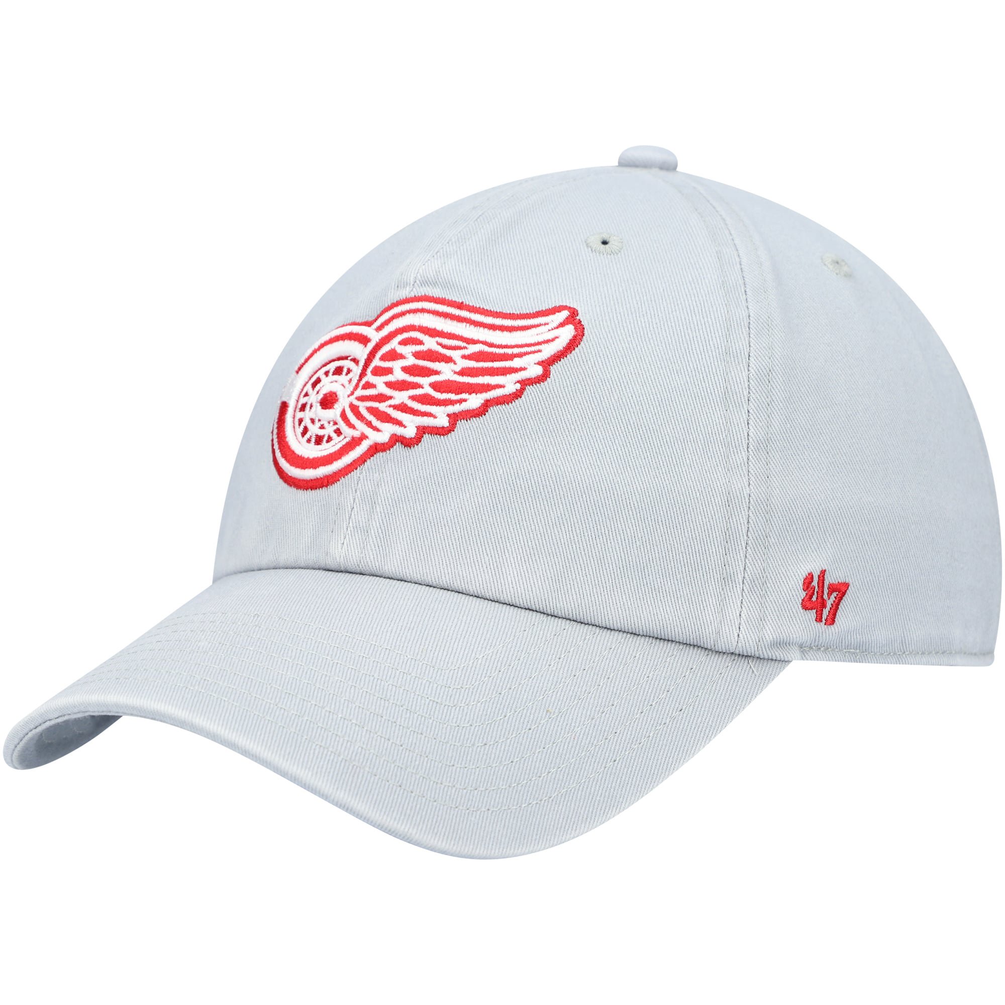 Men's '47 Gray Detroit Red Wings Team Clean Up Adjustable Hat