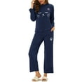 thumbnail image 2 of INSPIRE CHIC Women's Lounge Sets Long Sleeve Cats Print Tops with Pants Sleepwear with Pockets S Blue, 2 of 6