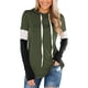 thumbnail image 2 of Sudadera con capucha para mujer, manga larga, bloques de color, sudadera con capucha informal suave para uso diario OD Green XL, 2 of 6
