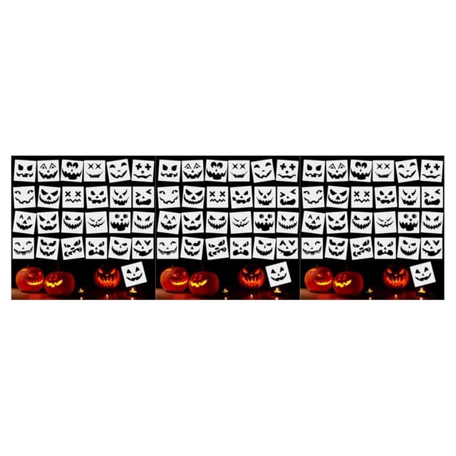 Youkk 25pcs/set Halloween Stencils For Drawing Pumpkin Faces Various Designs Reusable Apposite Size 3Set