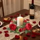 thumbnail image 1 of CaiYueKe Artificial Rose Garland Candle Ring Holder, Floral Candle Wreath Decor for Wedding Table Centerpiece Party Home Decorations, Faux Greenery Candle Surround Decorative Arrangement, 1 of 7