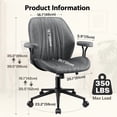 thumbnail image 2 of COOLHUT Mid-Modern Ergonomic Home Office Chair, Faux Suede Task Desk Chair with Removable Armrests, Accent Chair Designed Mid To High Backrest With Back Support, Swivel Rolling & Rocking Tilt, 2 of 11