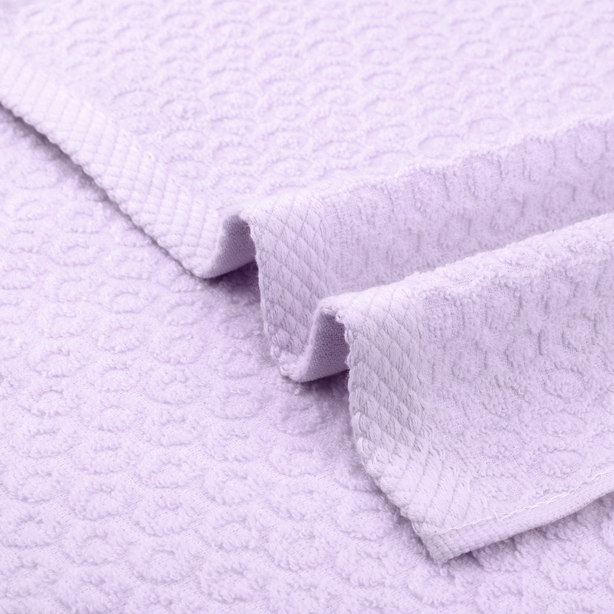Unique Bargains Solid Bathroom Hand Towel Cotton Hand Towel Set for Kitchen Purple 2-Piece