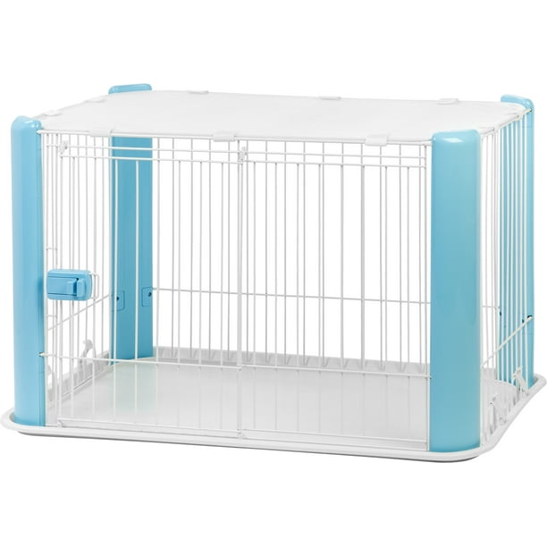IRIS Wire Pet Play Pen with Roof, Blue