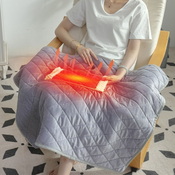 Small Heated Blanket,USB Heated Blanket Portable,5v Low-voltage Heating Blanket Usb Blanket Multi-functional Hand Warmer Knee Blanket Office Lunch Break Heating Blanket(Gray 30*24in/80*60cm)