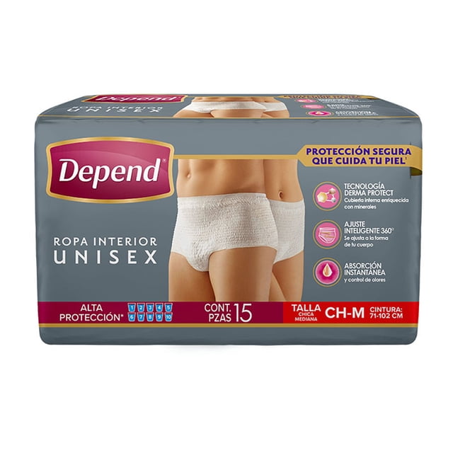 Ropa Interior para incontinencia Depend Unisex unisex mediano 15 pzas