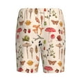 thumbnail image 2 of Lsque Retro Autum Mushrooms Mens Sleep Pajama Shorts,Short Pajama Pants, Cotton Ultra-Soft Knit-Small, 2 of 9