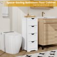 thumbnail image 6 of Giantex 4-Drawer Bathroom Storage Cabinet, Floor Cabinet w/Cut-out Handles, Freestanding Side Storage Cabinet for Bedroom, 6 of 8
